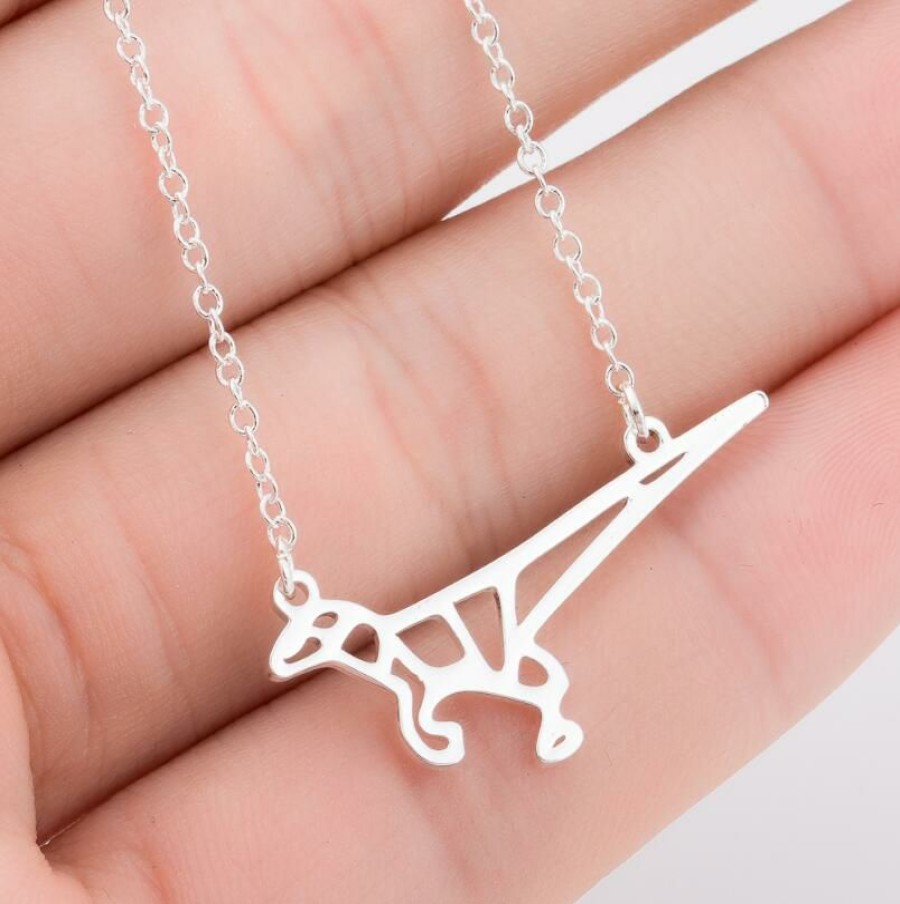 Accessories * | Yiwu Jiaoyan Import And Export Co., Ltd. Origami Dinosaur Stainless Steel Necklace