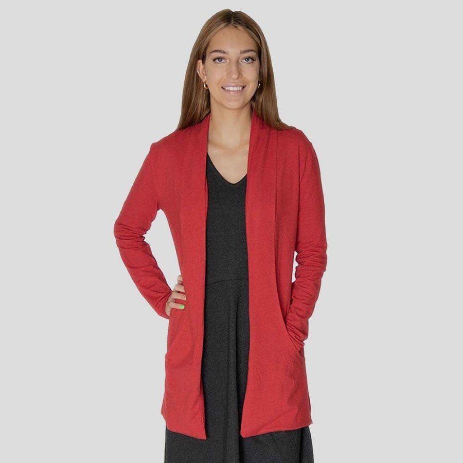 Adults * | Brothers Knit Garments Adults Ioactive Cardigan Red