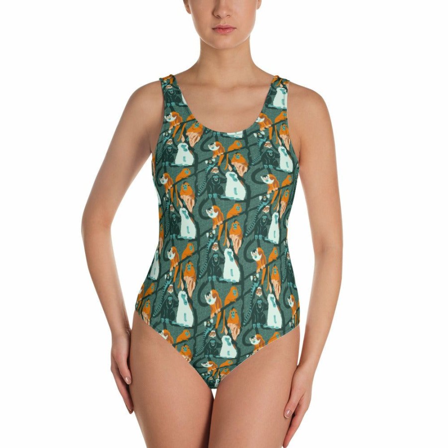 Kids & Babies * | Svaha Apparel Barrel Of Monkeys Custom One-Piece Swimsuit Underwear & Swimwear