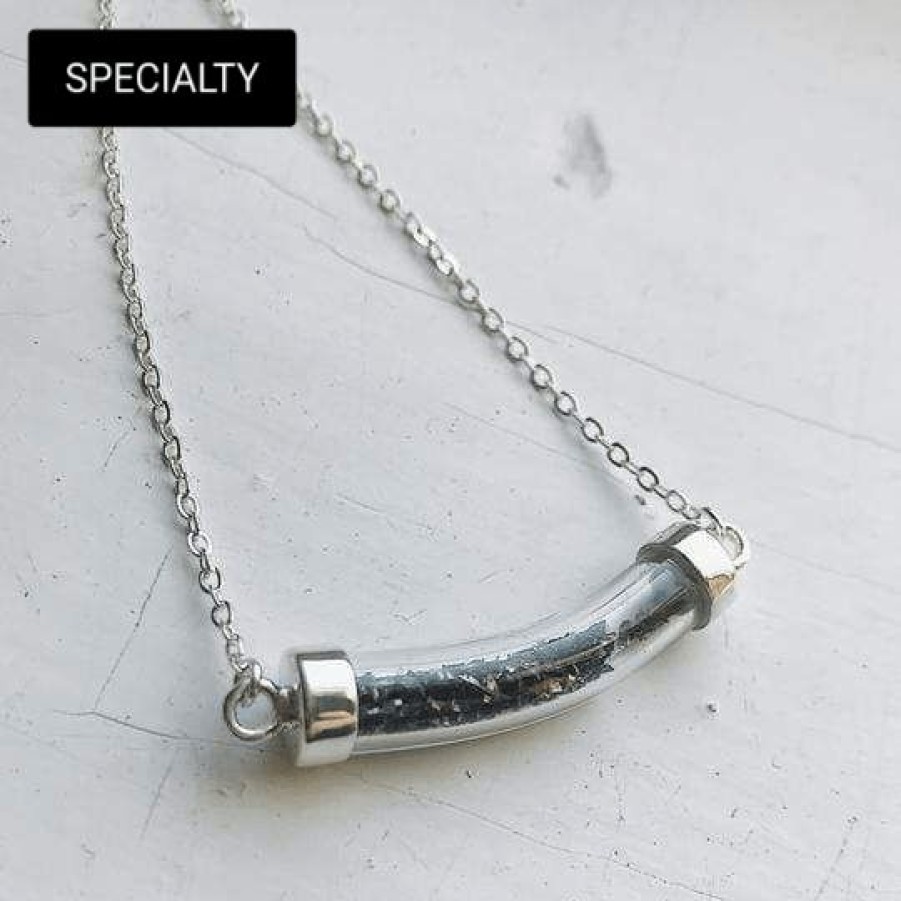 Accessories * | Yugen Tribe Stardust Vial Specimen Necklace With Meteorite Dust Silver