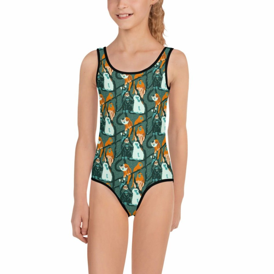 Kids & Babies * | Svaha Apparel Barrel Of Monkeys Custom All-Over Print Kids Swimsuit