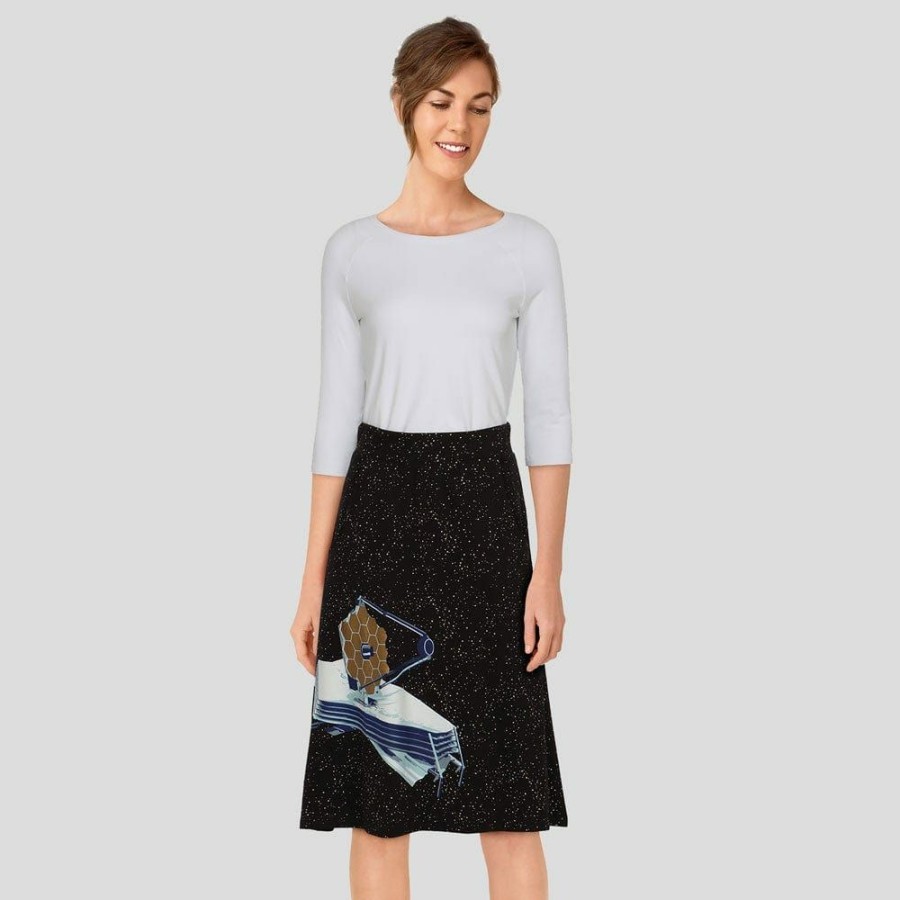 Adults * | Brothers Knit Garments James Webb Telescope Glow-In-The-Dark A-Line Skirt Adults Black