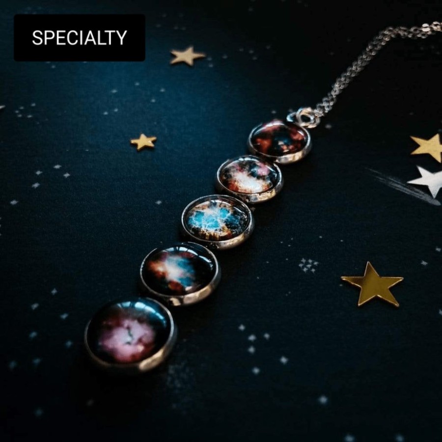 Accessories * | Yugen Tribe Nebula Rainbow Vertical Pendant Necklace Accessories