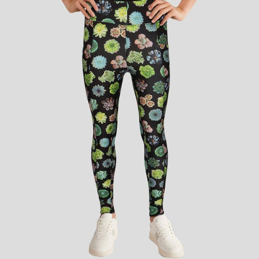 Adults * | Yiwu Guanli Clothing Limited Succulents Adults Leggings With Pockets Multicolored