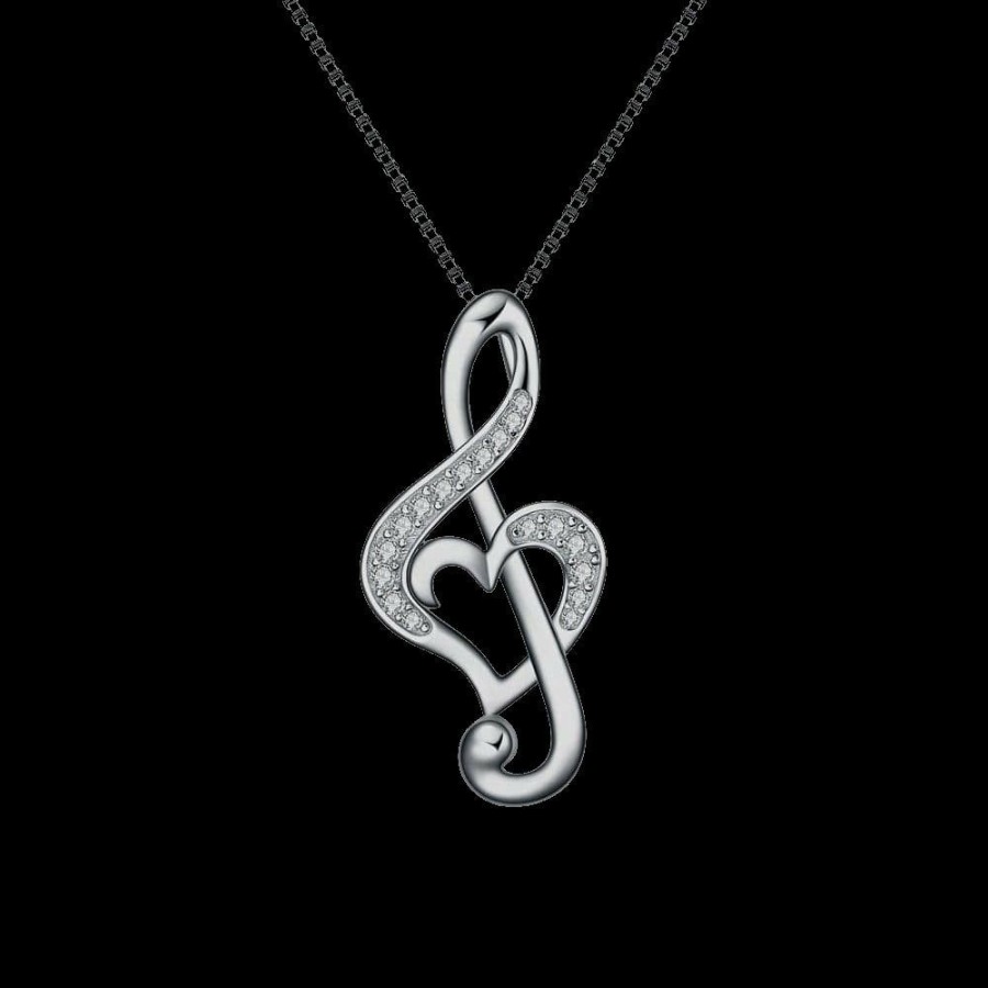 Accessories * | Haifeng Yafeini Jewelry Co.,Ltd Accessories Music Love Sterling Silver Necklace