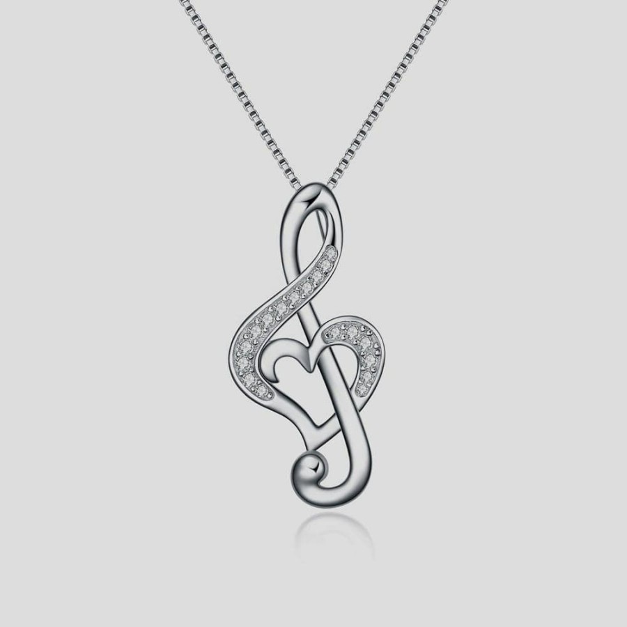 Accessories * | Haifeng Yafeini Jewelry Co.,Ltd Accessories Music Love Sterling Silver Necklace