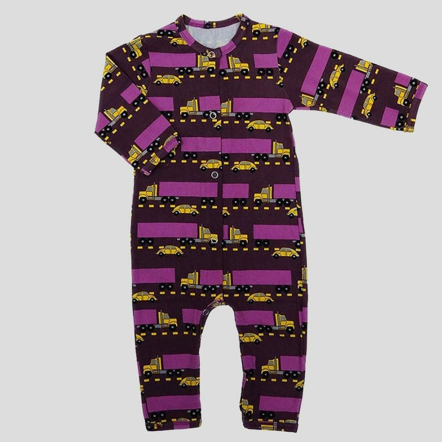 Kids & Babies * | Stretch Garments Automobiles Baby Bodysuit Purple