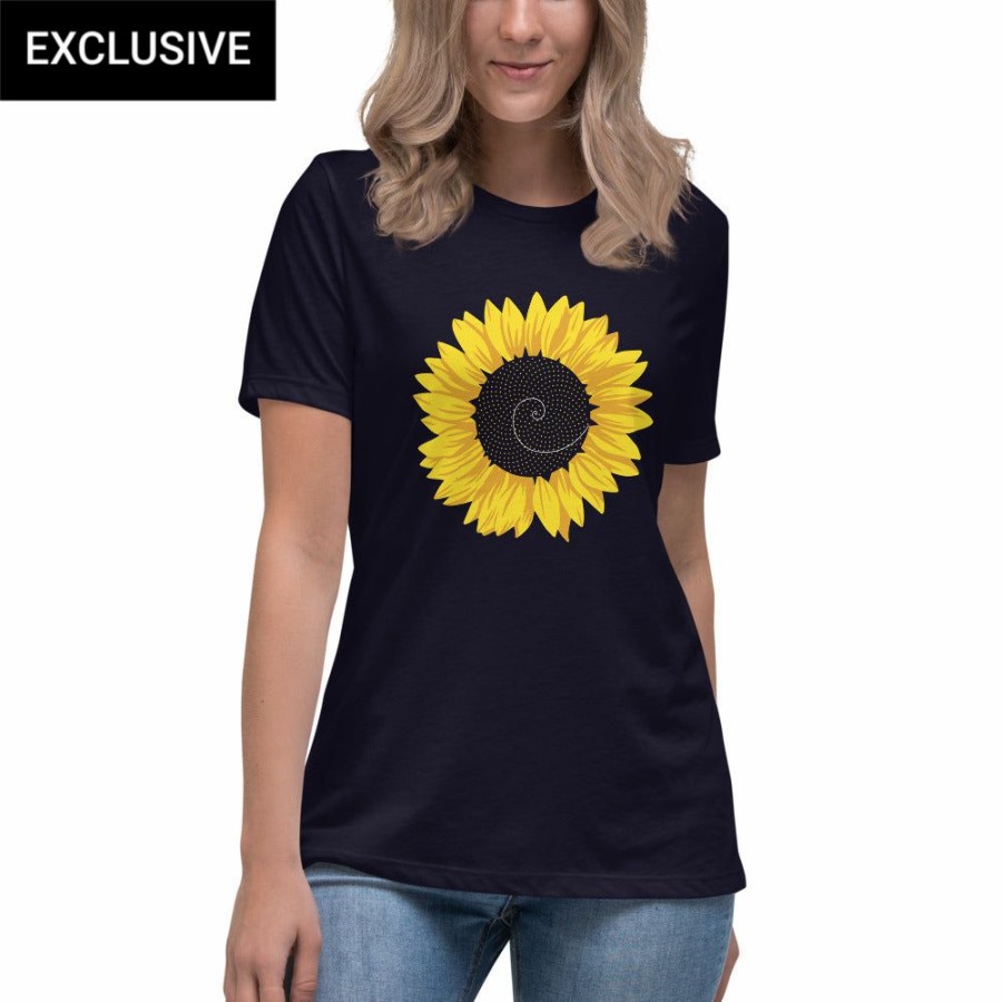 Adults * | Svaha Apparel Fibonacci Sunflower Custom Relaxed T-Shirt