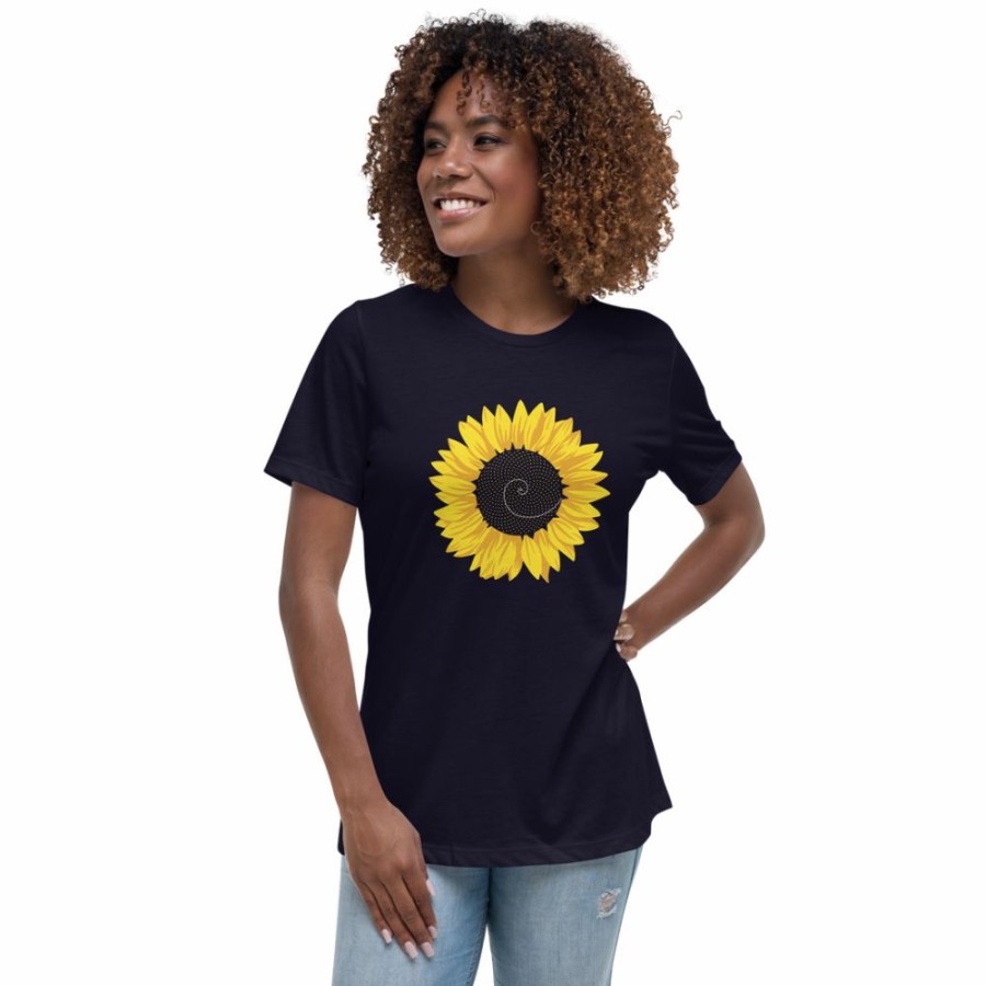 Adults * | Svaha Apparel Fibonacci Sunflower Custom Relaxed T-Shirt