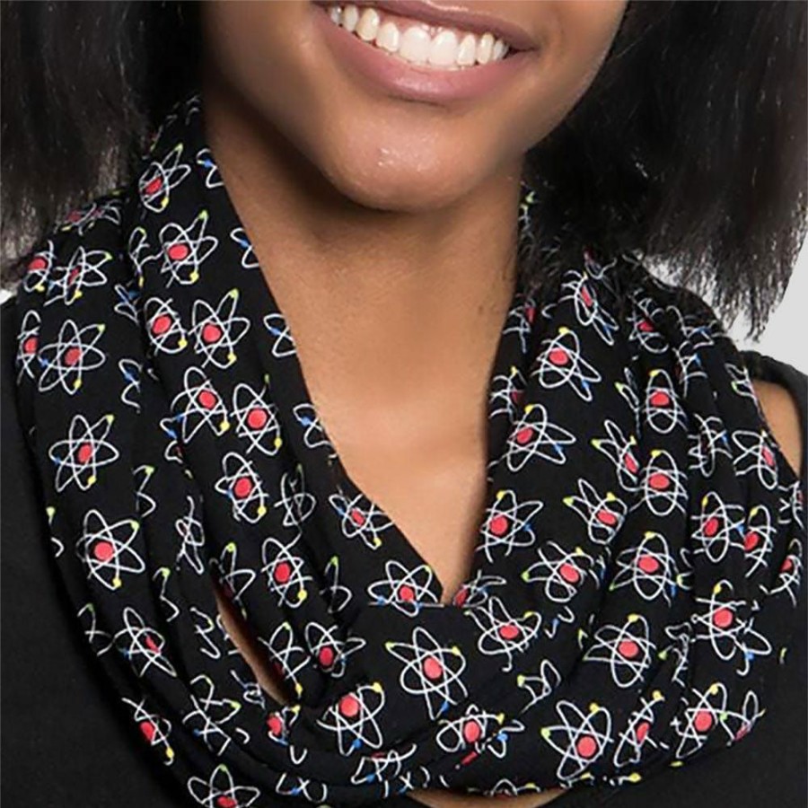 Accessories * | Svaha Apparel Rutherford-Bohr Model Atom Infinity Scarf [Final Sale] Black