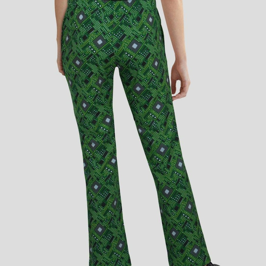 Adults * | Stretch Garments Circuit Board Adults Lounge Pants Green