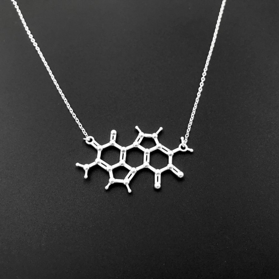 Accessories * | Molecular Motifs Melanin Molecule Sterling Silver Necklace