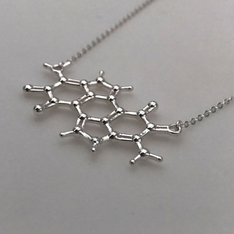 Accessories * | Molecular Motifs Melanin Molecule Sterling Silver Necklace