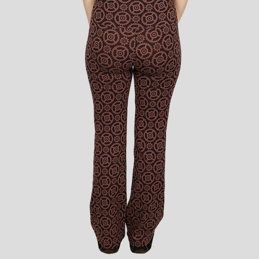 Adults * | Stretch Garments Aop Gears Adults Athletic Fit Yoga Pants Brown