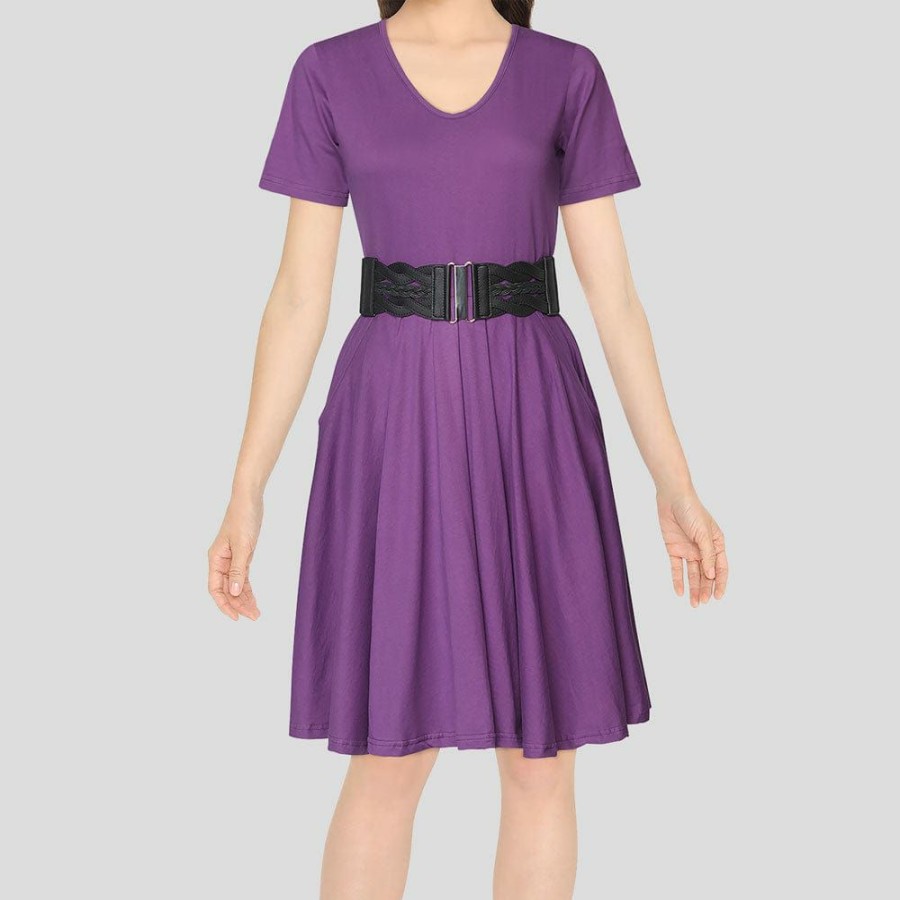 Adults * | Brothers Knit Garments Ultraviolet (Lighter Shade) Rachel Dress Purple