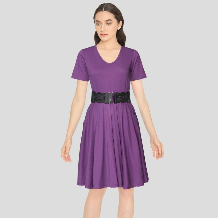 Adults * | Brothers Knit Garments Ultraviolet (Lighter Shade) Rachel Dress Purple