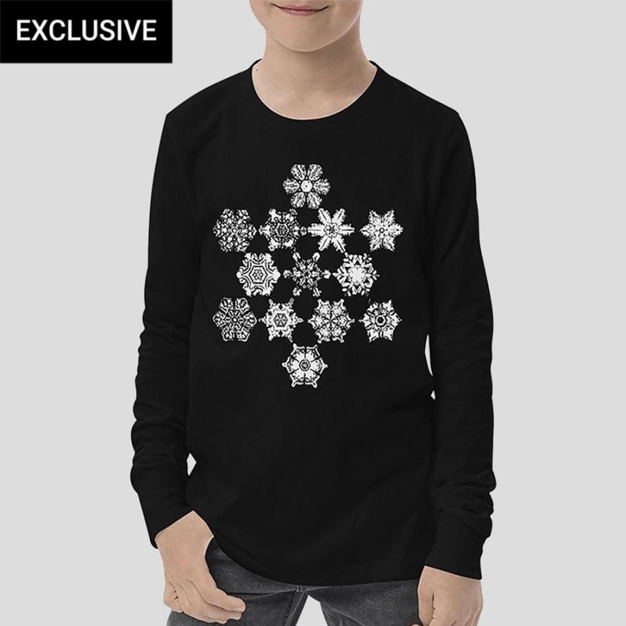 Kids & Babies * | Svaha Apparel T-Shirts & Hoodies Bentley Snowflakes Custom Long Sleeve Kids T-Shirt