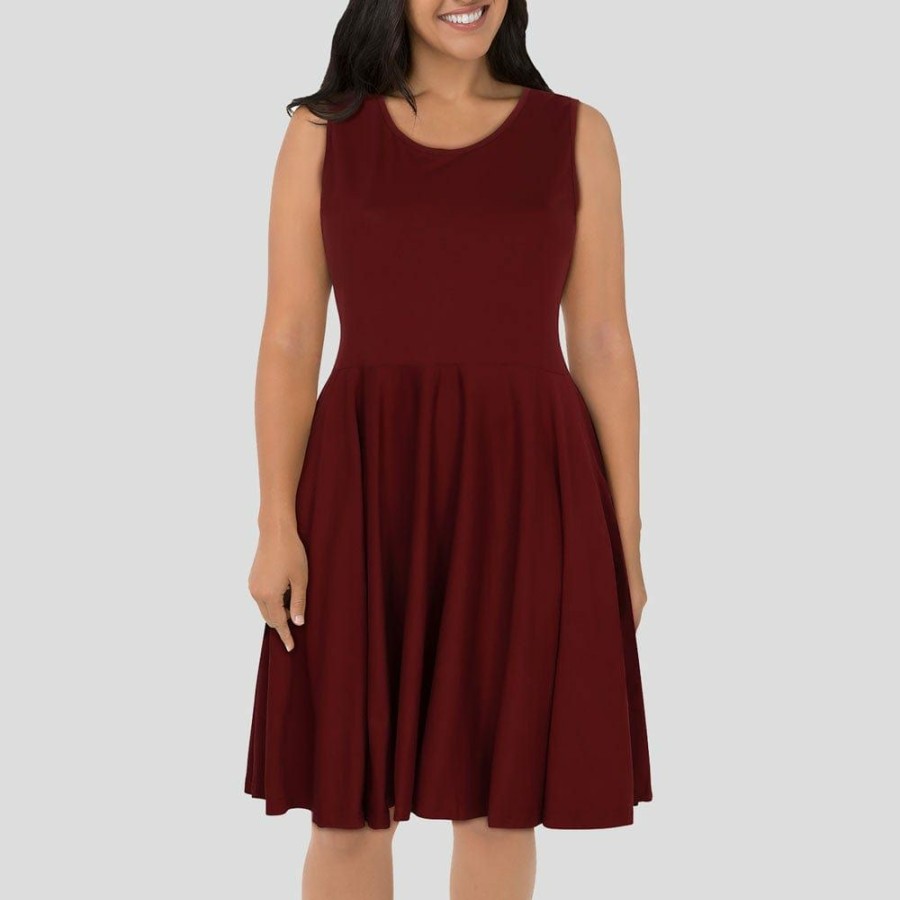 Adults * | Brothers Knit Garments Resveratrol Rita Dress Adults Maroon