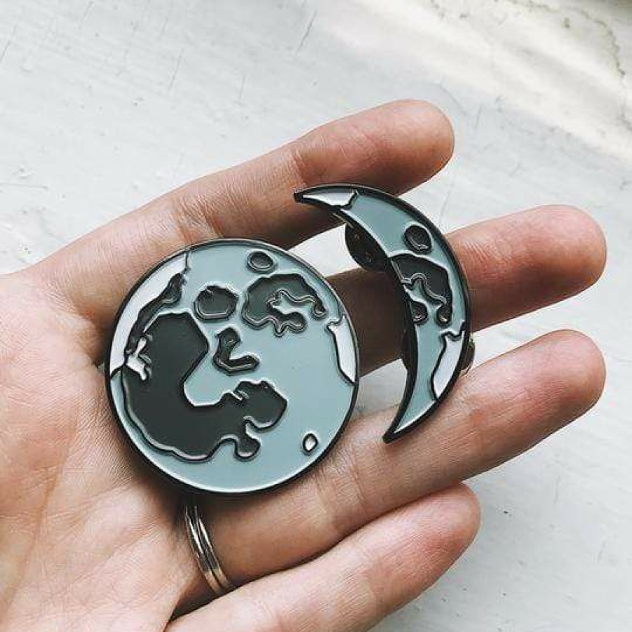 Accessories * | Yugen Tribe Moon Phases Enamel Pin Set Of 5