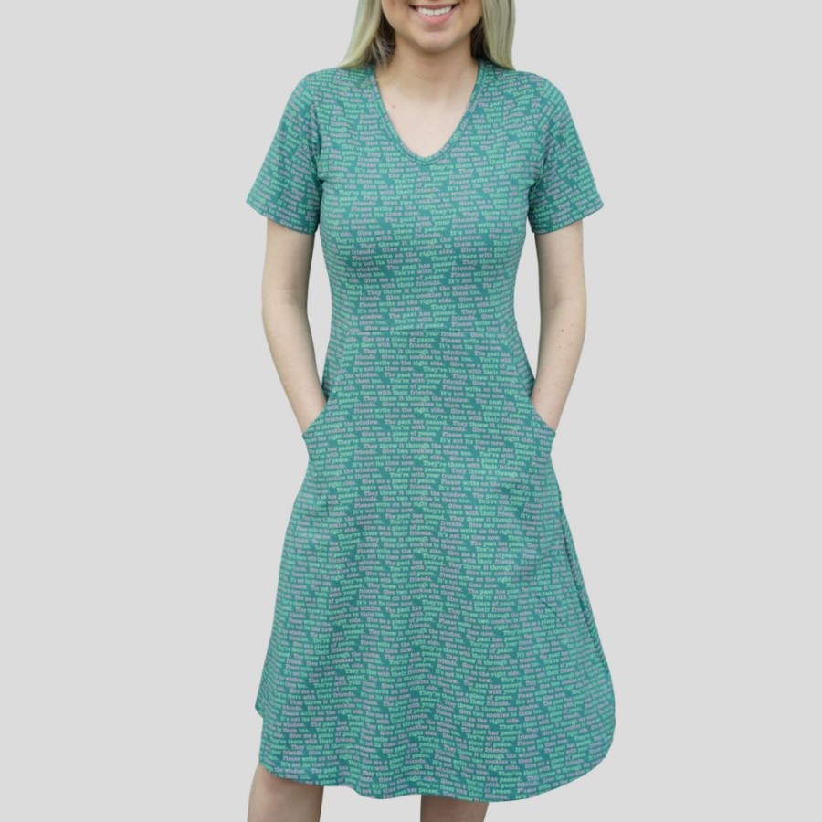 Adults * | Brothers Knit Garments Homophones Rosalind Dress Adults Light Teal