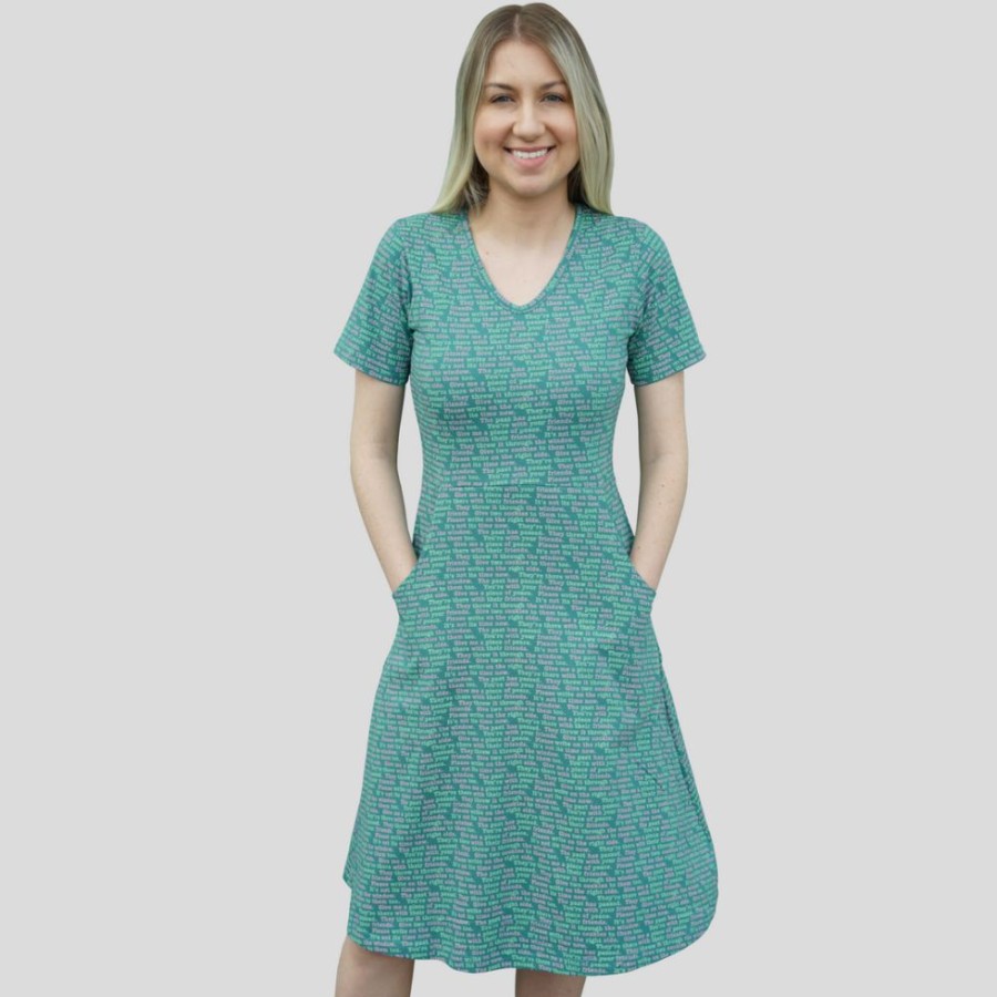 Adults * | Brothers Knit Garments Homophones Rosalind Dress Adults Light Teal