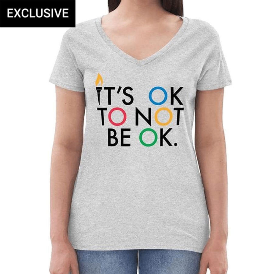 Adults * | Svaha Apparel It'S Ok Custom Recycled V-Neck T-Shirt T-Shirts