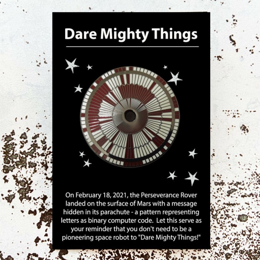 Accessories * | Yugen Tribe Accessories Dare Mighty Things Percy Rover Parachute Enamel Pin Red/Cream/Gold