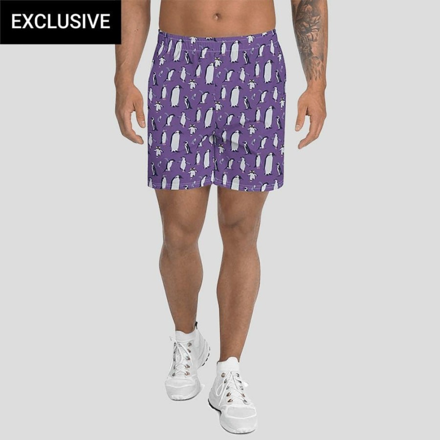 Kids & Babies * | Svaha Apparel Underwear & Swimwear Penguins Custom Athletic Shorts