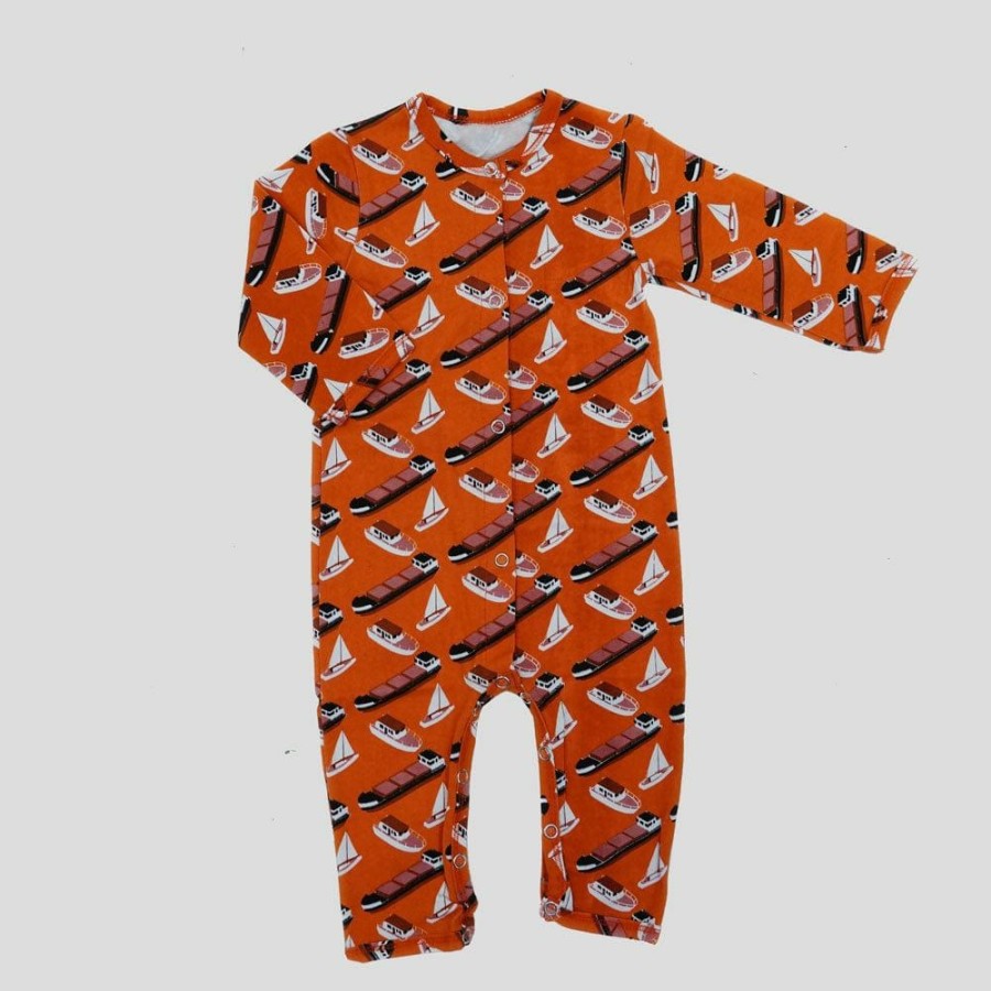 Kids & Babies * | Stretch Garments Kids & Babies Ships Baby Bodysuit [Final Sale] Orange