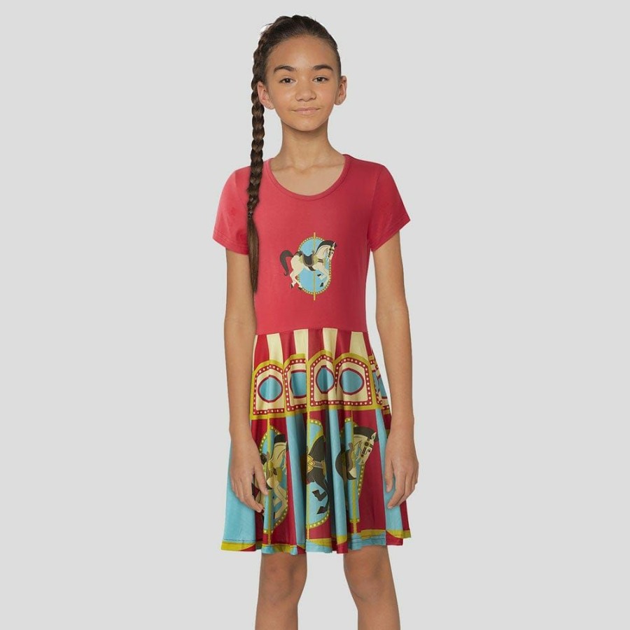 Kids & Babies * | Brothers Knit Garments Merry-Go-Round Kids Twirl Dress [Final Sale] Multicolored