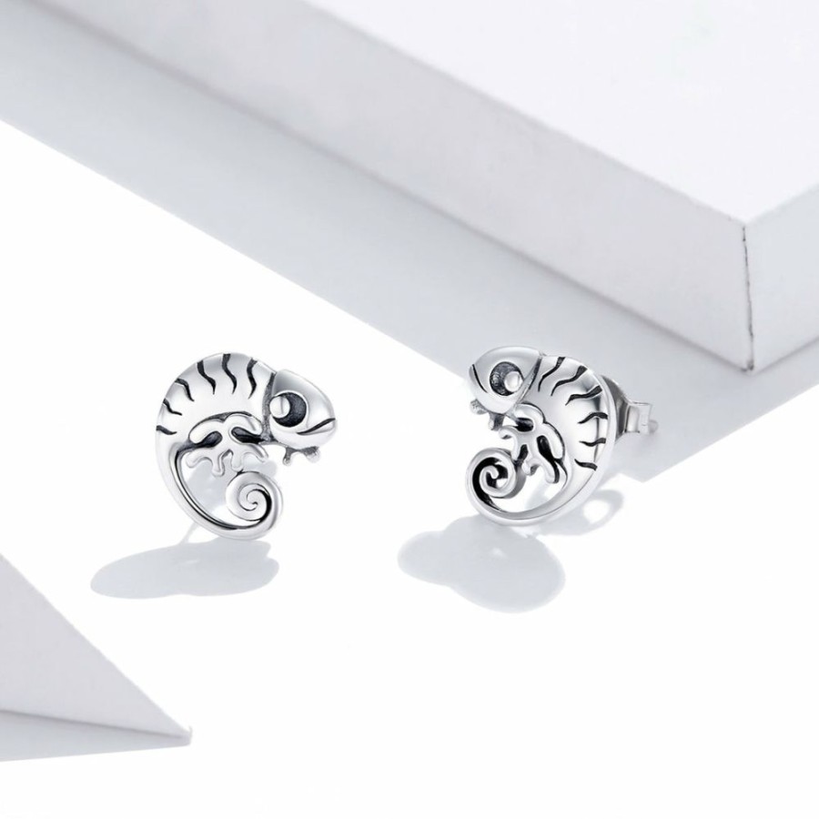 Accessories * | Wuzhou Jiangyuan Gems Co., Ltd. Accessories Chameleon Sterling Silver Earrings