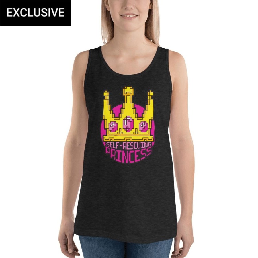 Adults * | Svaha Apparel Self-Rescuing Princess Custom Unisex Tank Top